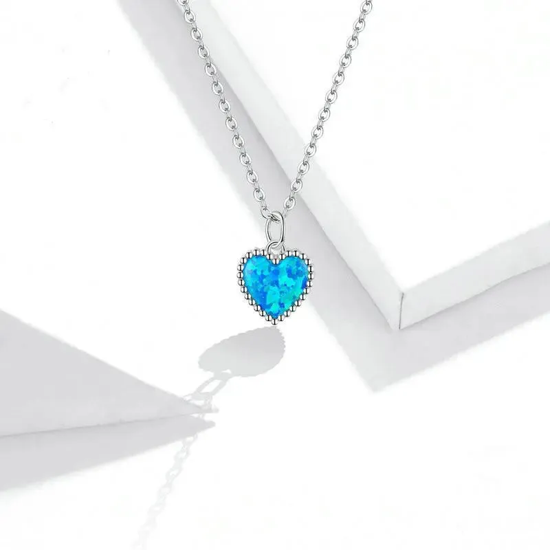 Midnight Blue Heart Necklace