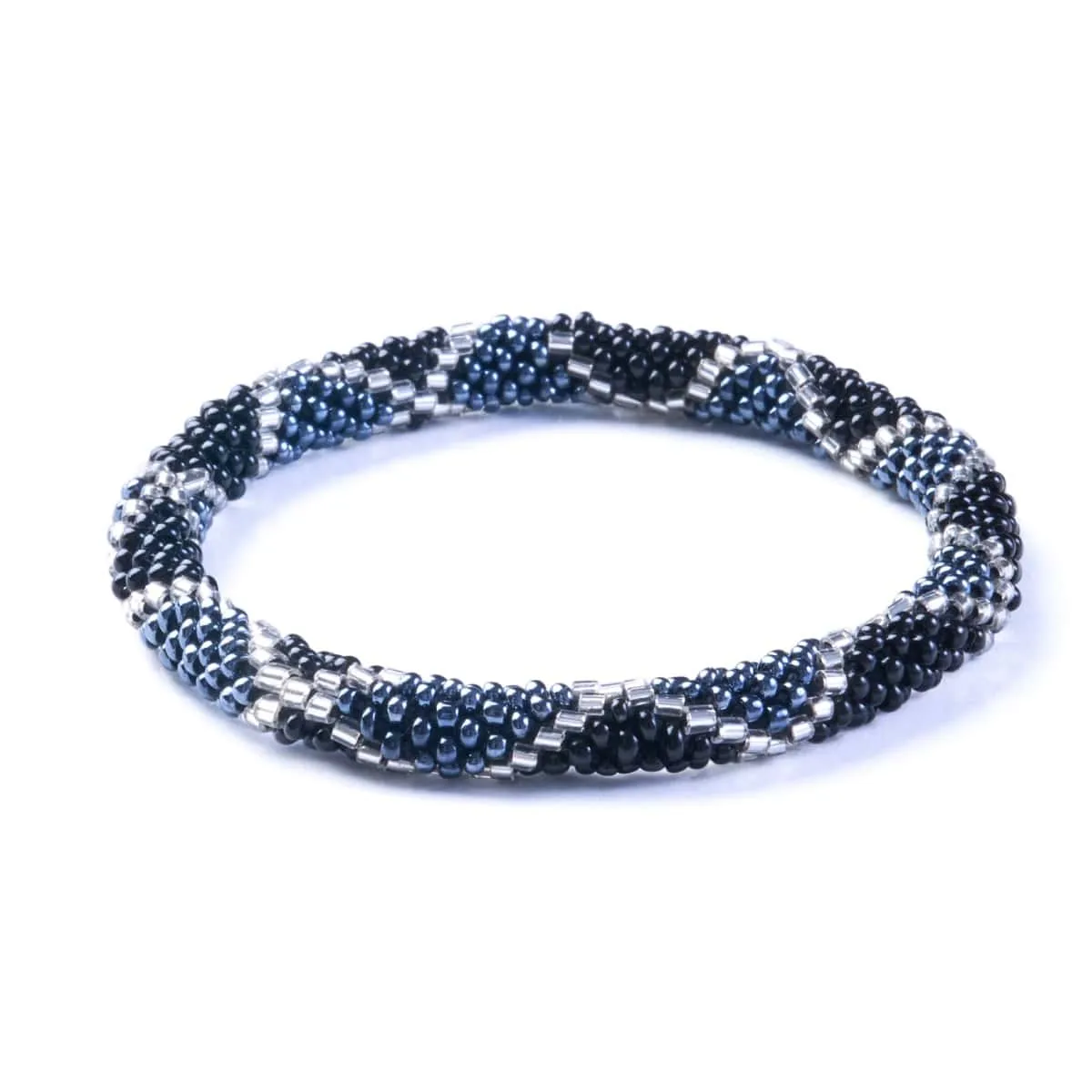 Midnight Serpent | Himalayan Glass Bead Bracelet