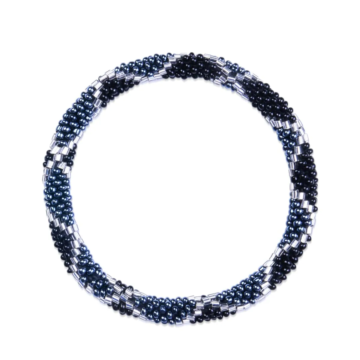 Midnight Serpent | Himalayan Glass Bead Bracelet
