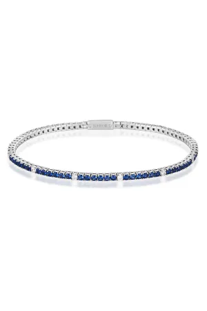MILESTONE SAPPHIRE 2MM TENNIS BRACELET IN SILVER