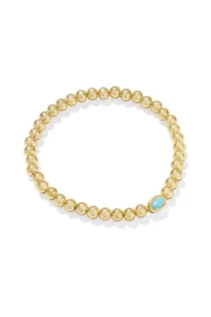 Mini Elaina Gold Stretch Bracelet  Light Teal Kyocera Opal