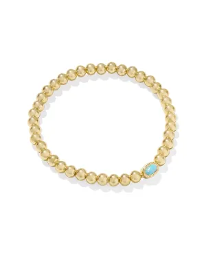 Mini Elaina Stretch Bracelet Gold Light Teal Opal