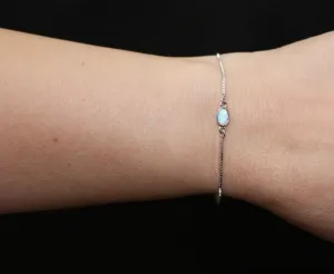 Mini Opal Silver Slider Bracelet