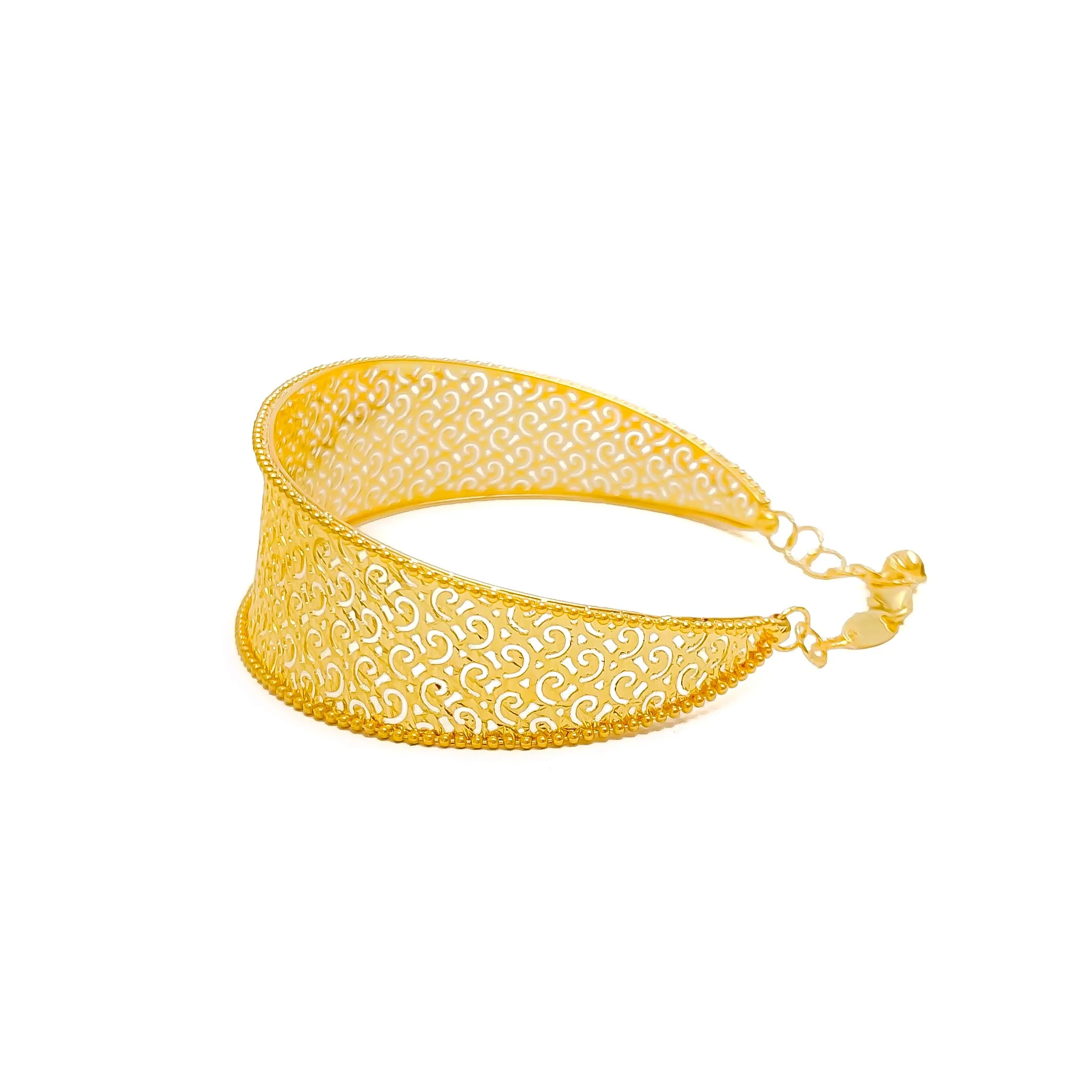 Minimalist Couture 21K Gold Mesh Bangle Bracelet