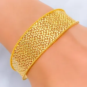 Minimalist Couture 21K Gold Mesh Bangle Bracelet