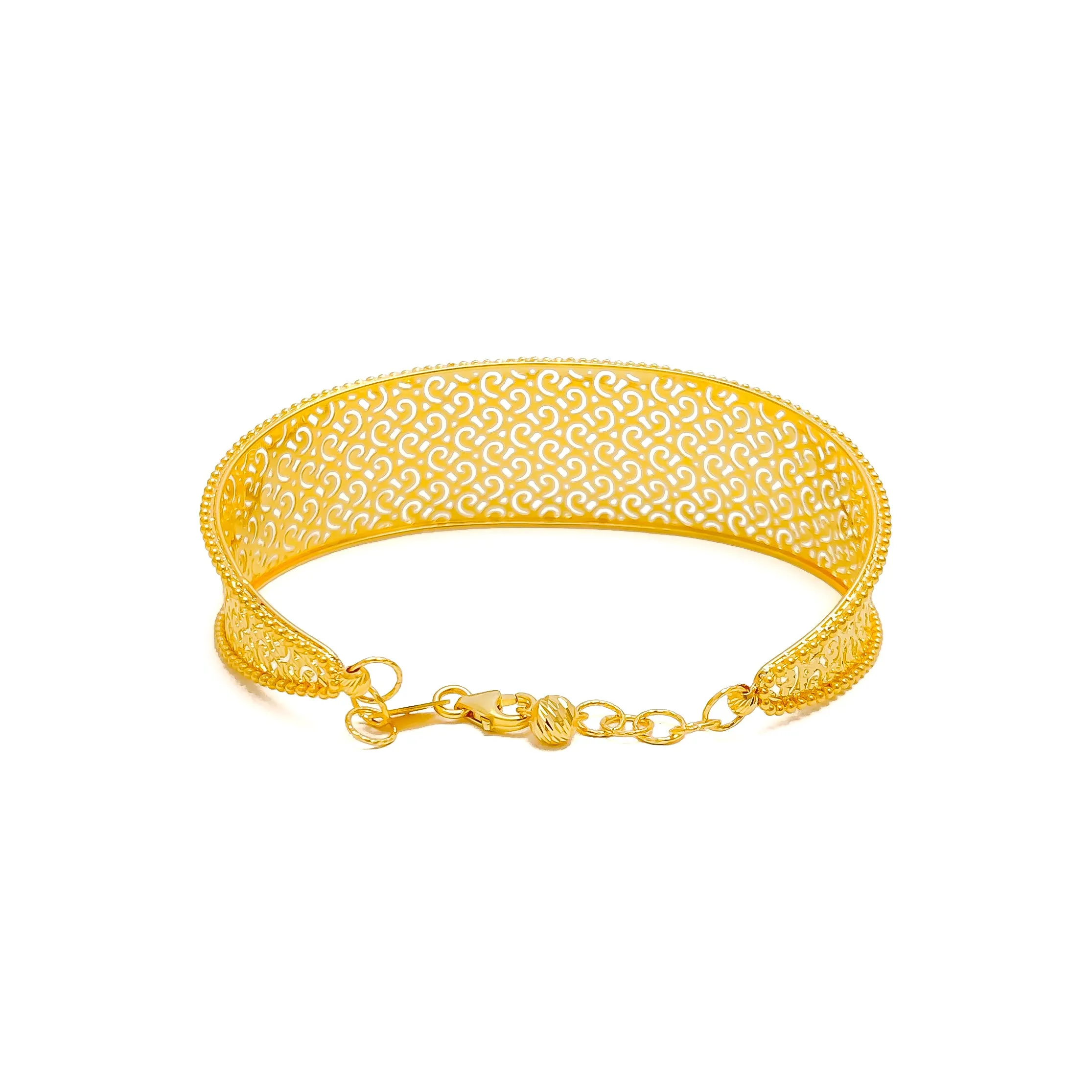 Minimalist Couture 21K Gold Mesh Bangle Bracelet
