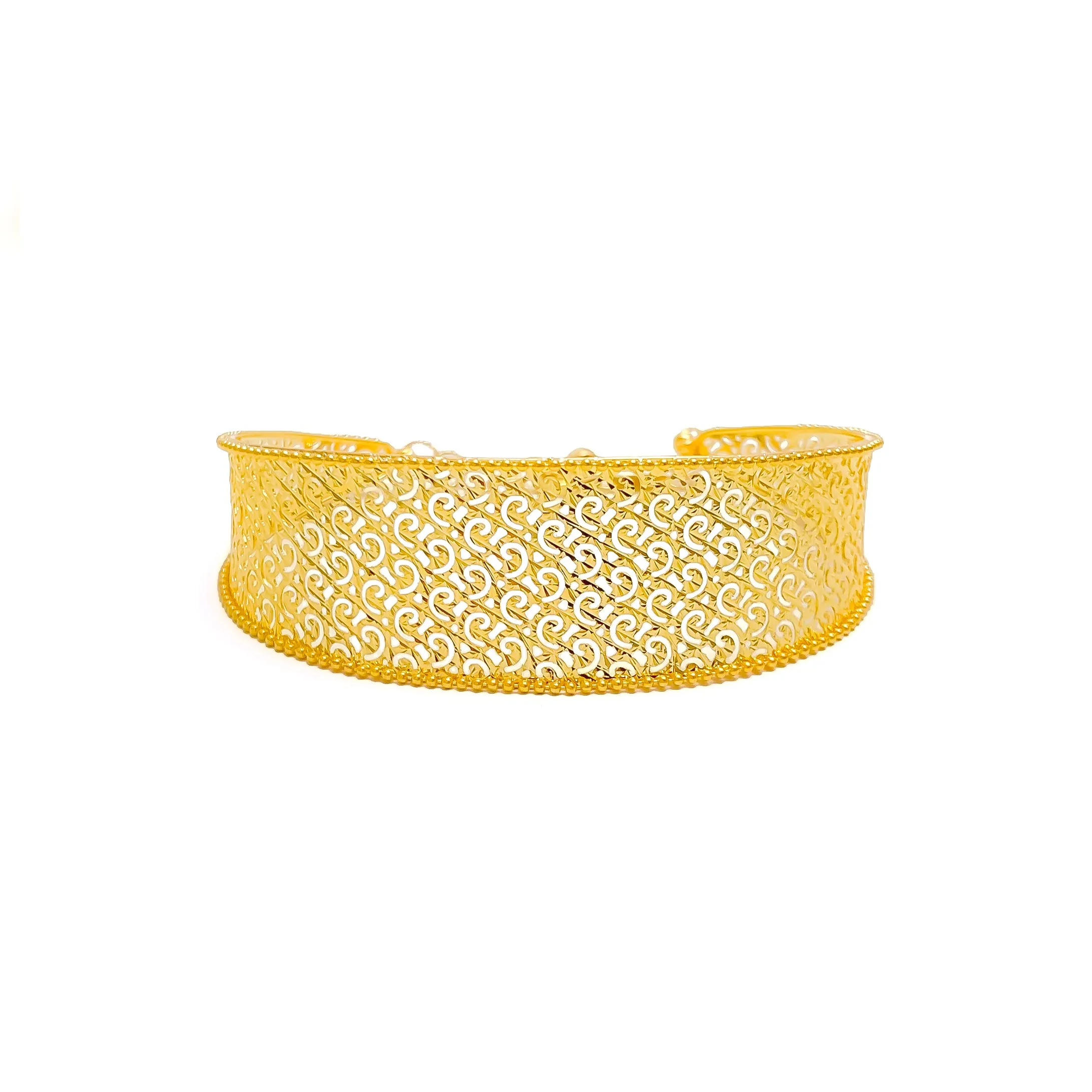 Minimalist Couture 21K Gold Mesh Bangle Bracelet