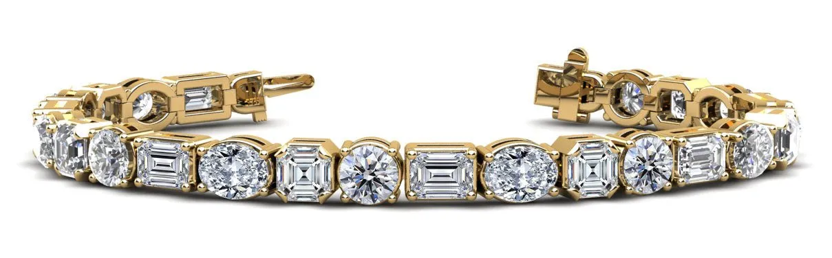 Mixed Shape Radiant Diamond Bracelet with 22.80 ct.(finished)