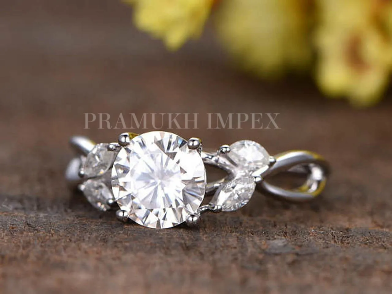 Moissanite engagement ring vintage yellow gold Unique promise engagement ring for women Marquise diamond wedding Bridal Anniversary gift