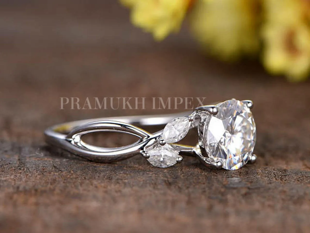 Moissanite engagement ring vintage yellow gold Unique promise engagement ring for women Marquise diamond wedding Bridal Anniversary gift