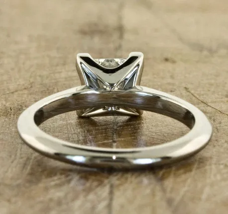 Moissanite White Gold Classic Vintage Engagement Ring 1.30CT Square & Princess Cut Diamond bezel Surprise Wedding Anniversary Promise gift