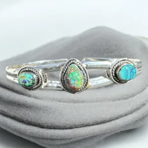 Monarch Opal Solid 925 Sterling Silver Cuff Bracelet