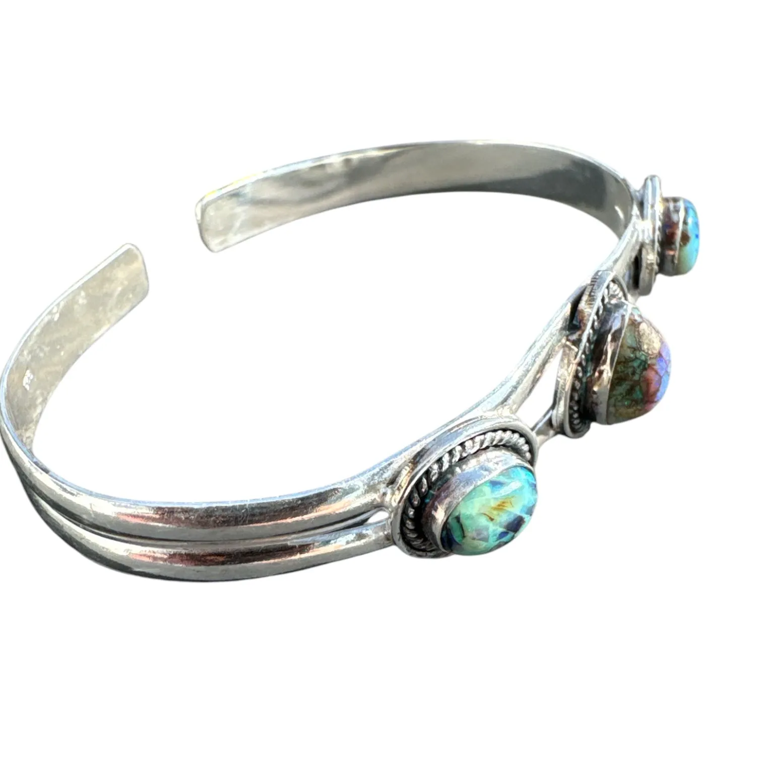 Monarch Opal Solid 925 Sterling Silver Cuff Bracelet