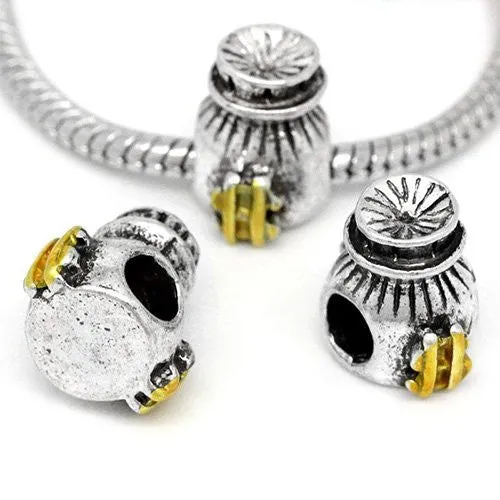 Money Bag/purse Bead Spacer for Snake Chain Charm Bracelet