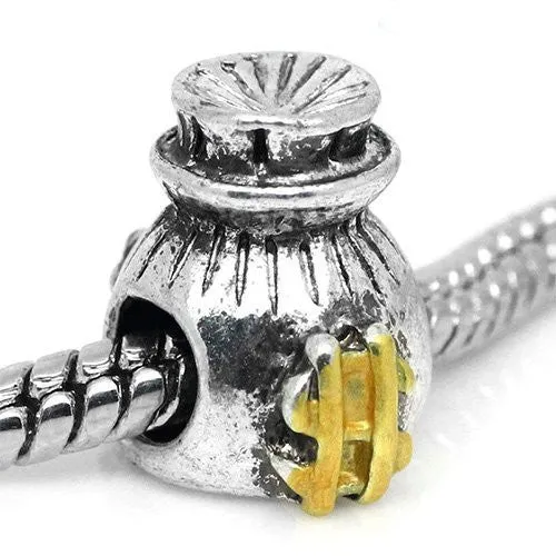 Money Bag/purse Bead Spacer for Snake Chain Charm Bracelet