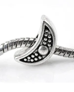 Moon Charm European Bead Compatible for Most European Snake Chain Bracelet