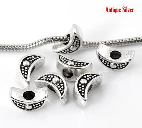 Moon Charm European Bead Compatible for Most European Snake Chain Bracelet