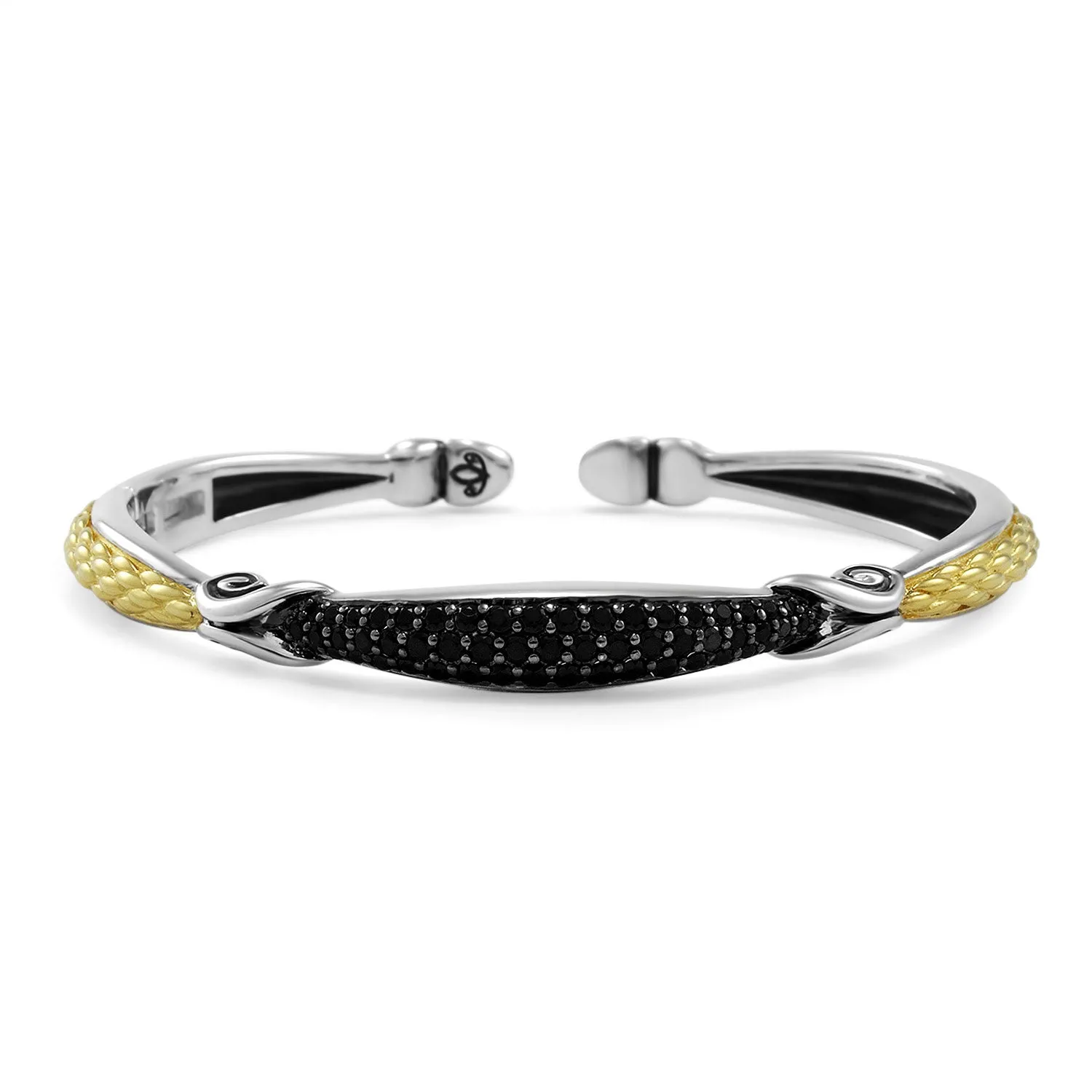 Mosaic Pavé Cuff 6.5mm - Two Tone   CZ Noir