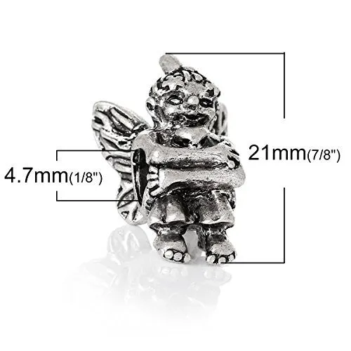 Mourning Angel Bead Compatible for Most European Snake Chain Bracelet
