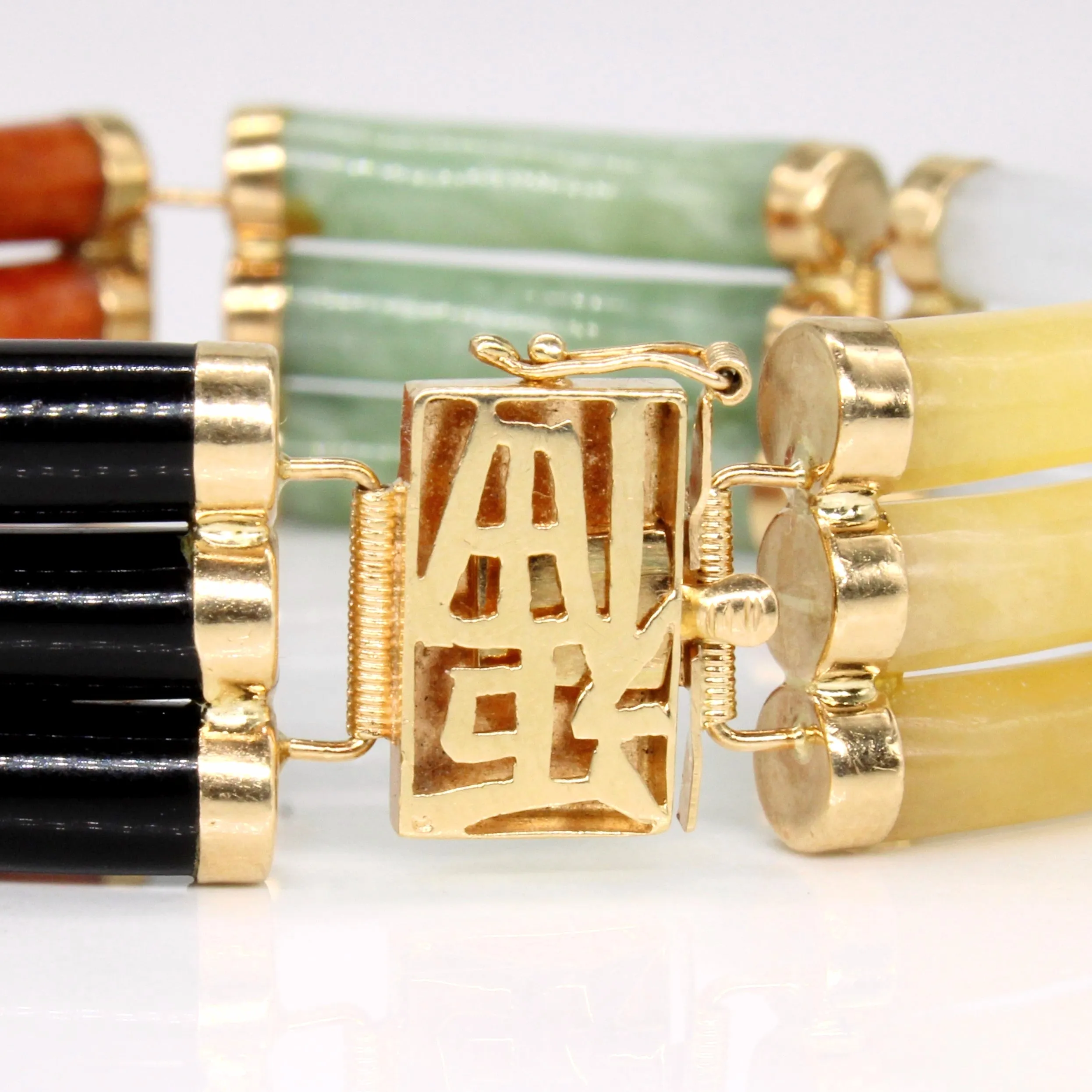 Multi Colour Jade Bracelet | 82.50ctw | 7.25" |