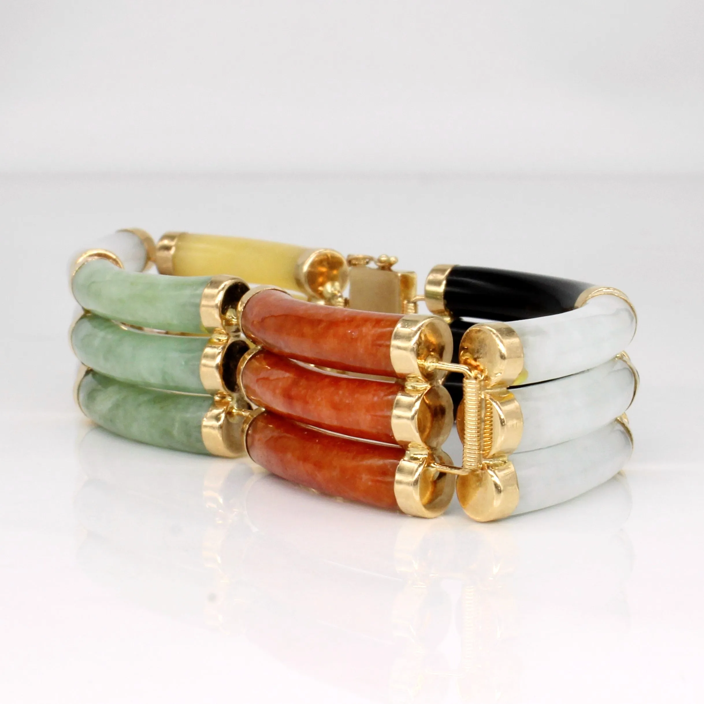 Multi Colour Jade Bracelet | 82.50ctw | 7.25" |