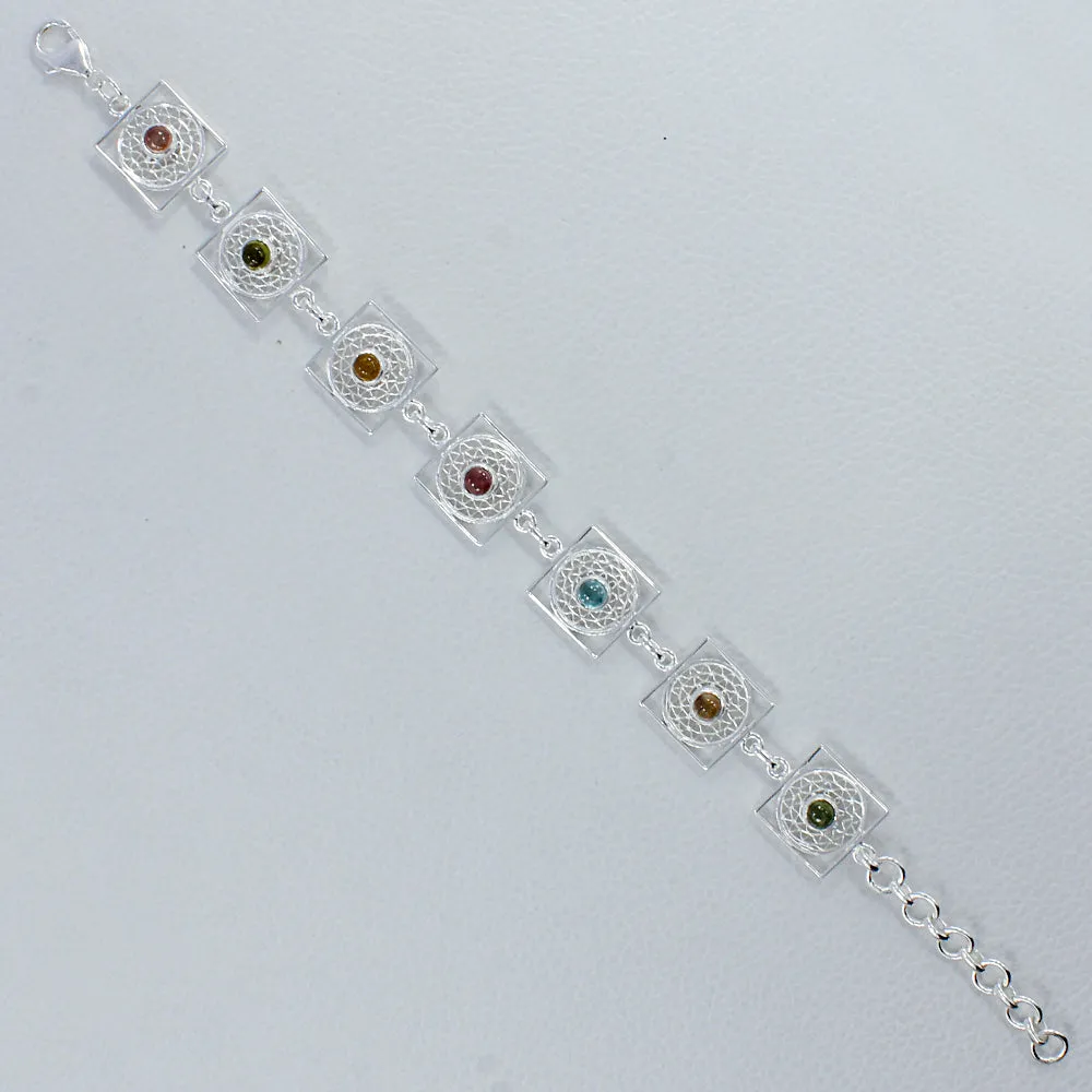 Multicolor Tourmaline Bracelets Tarkashi Jewelry
