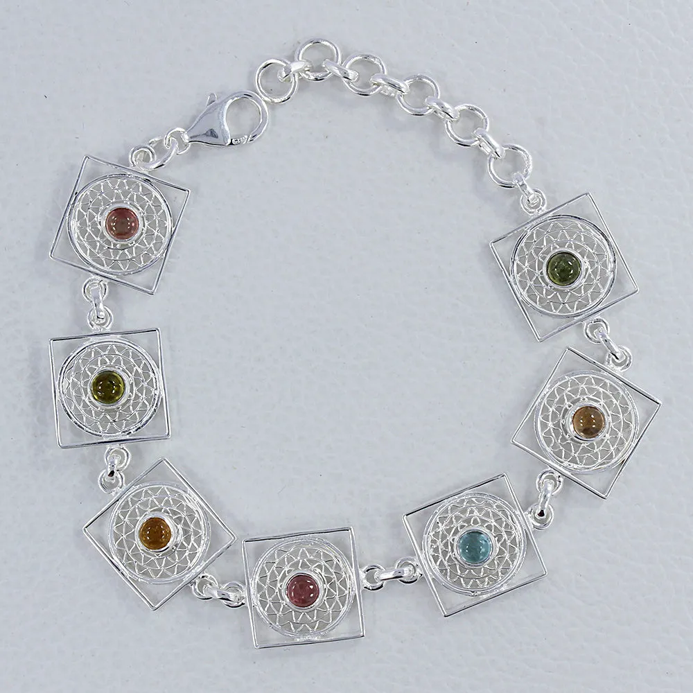 Multicolor Tourmaline Bracelets Tarkashi Jewelry