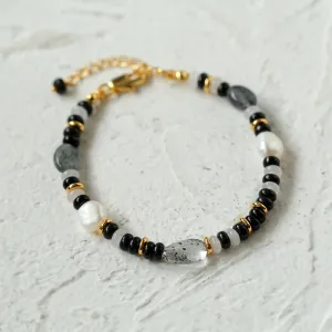 Multiple Irregular Colored Agates Jade Bracelet-Black