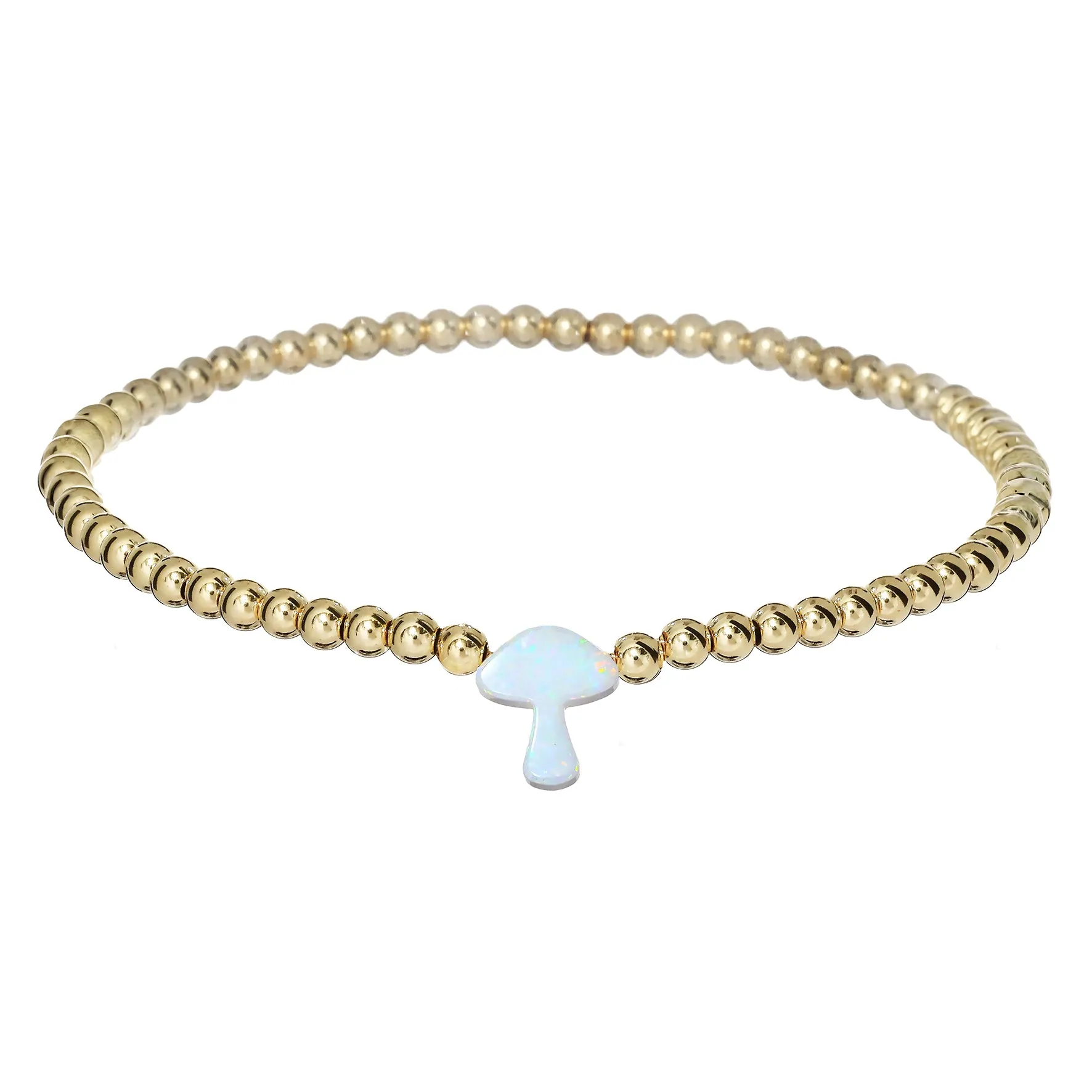 MUSHROOM | Opal Charm and 14K Gold Filled Beads Bracelet