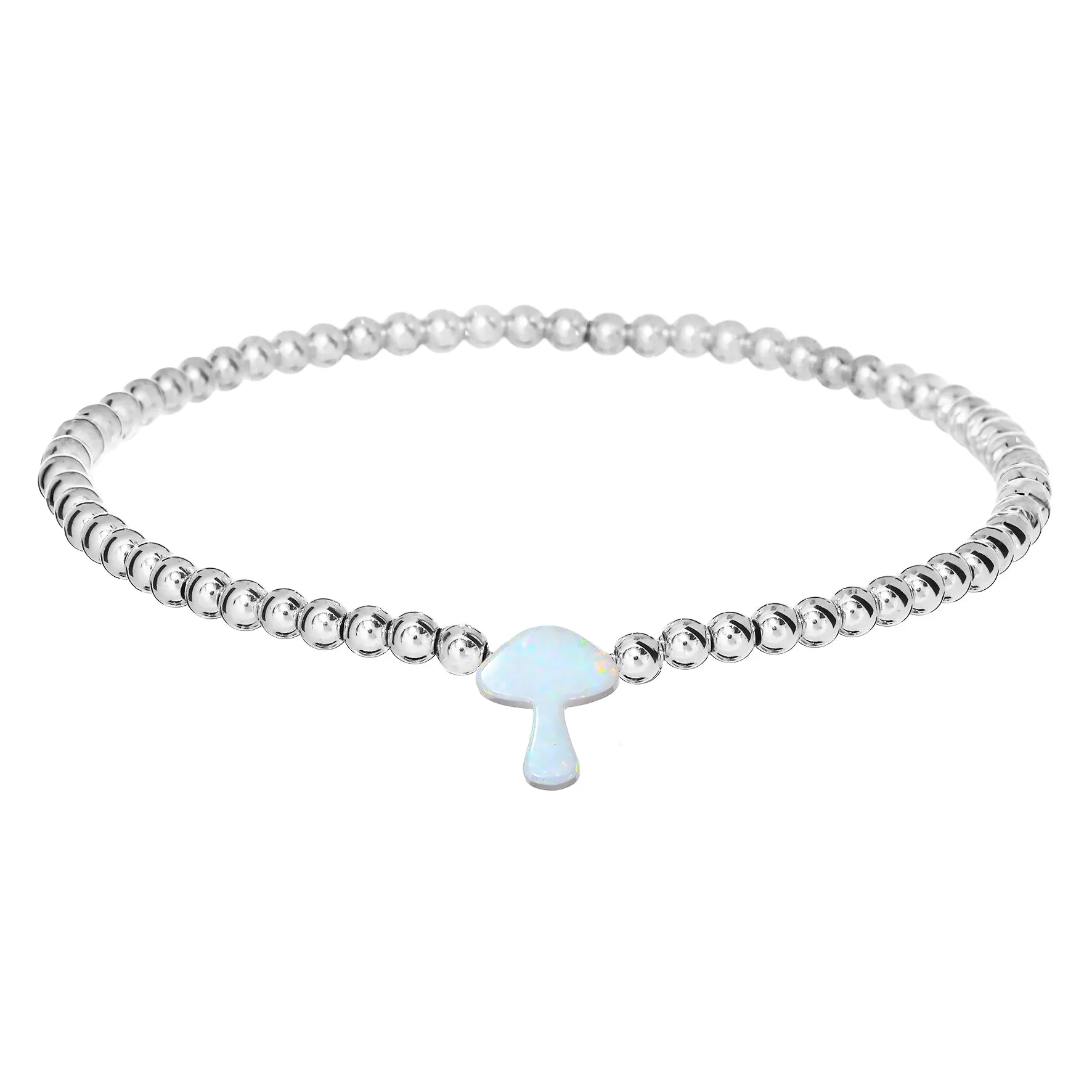 MUSHROOM | Opal Charm and 14K Gold Filled Beads Bracelet