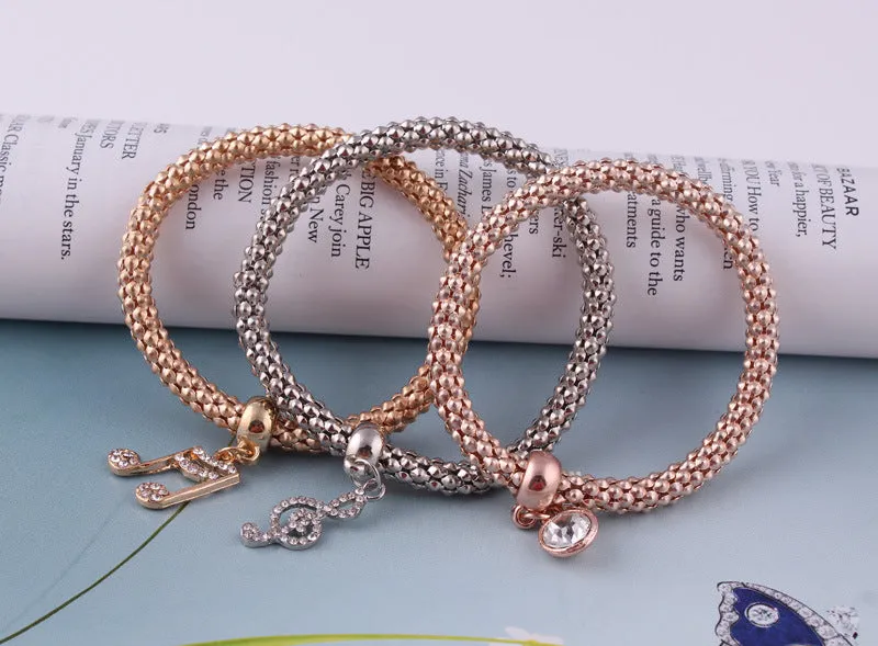 Music Note Metal Charm Bracelets