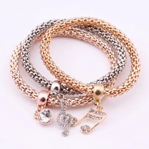 Music Note Metal Charm Bracelets