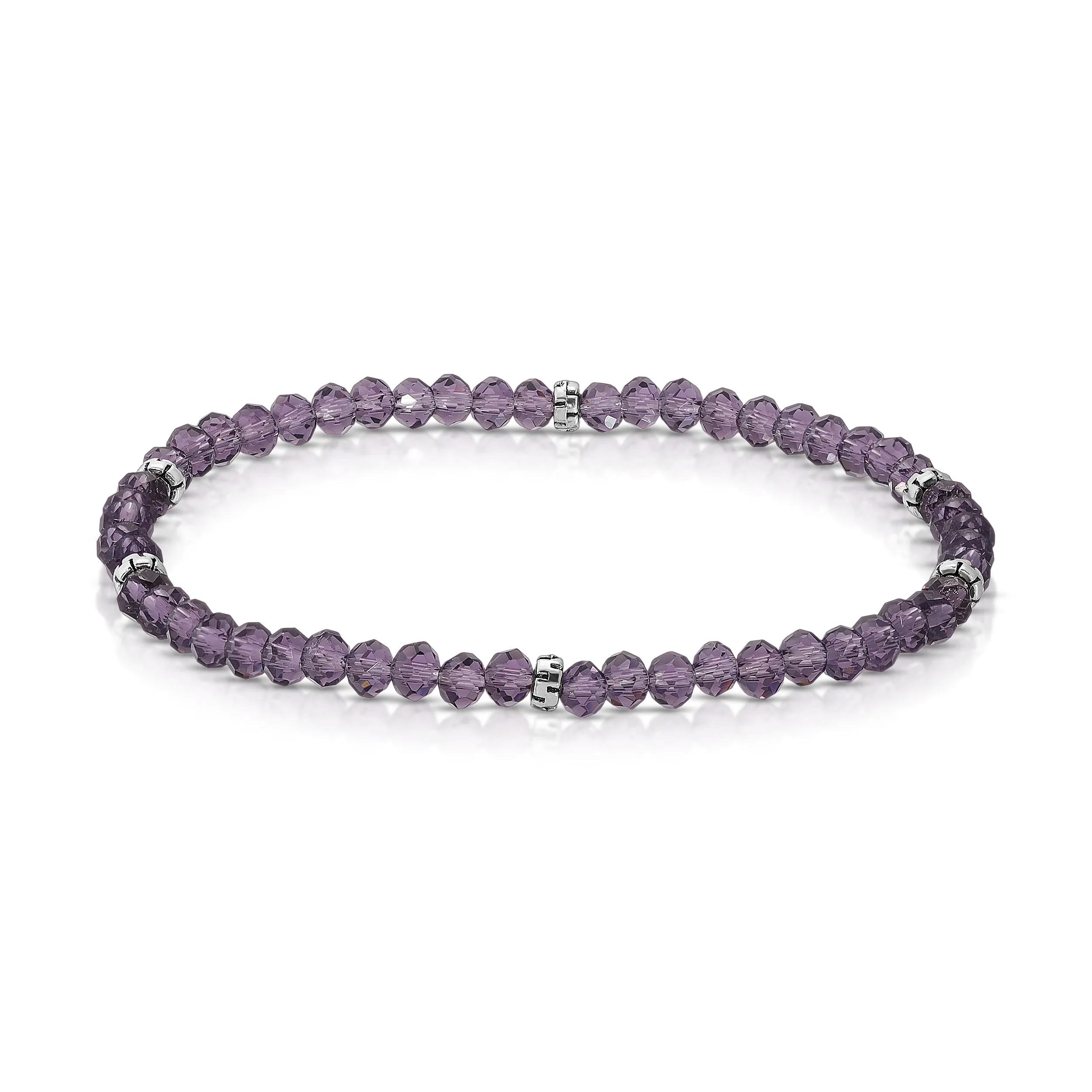 My FUN Colors Mini Crystal Bracelet Amethyst Crystal / Silver Accent