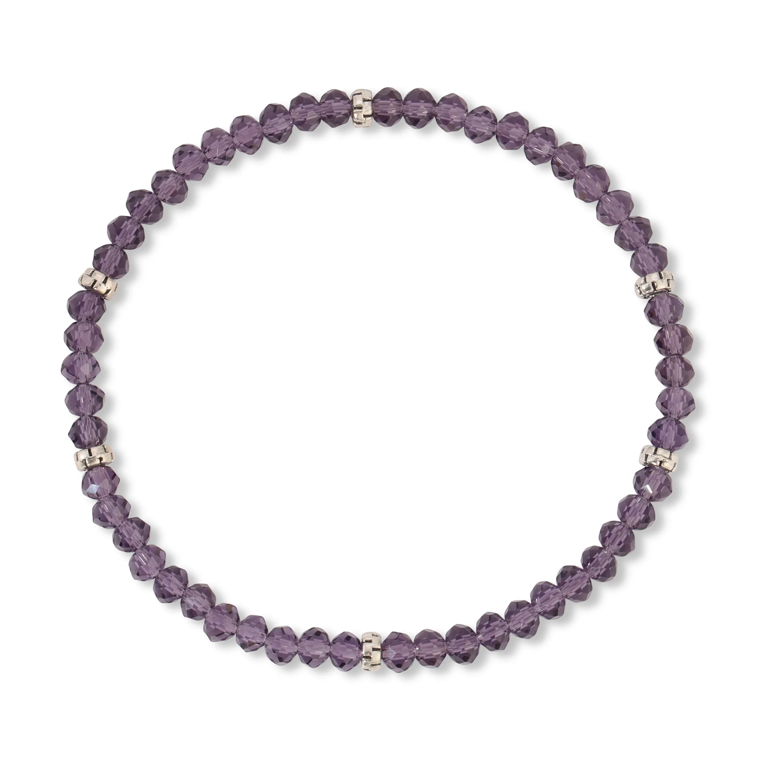 My FUN Colors Mini Crystal Bracelet Amethyst Crystal / Silver Accent