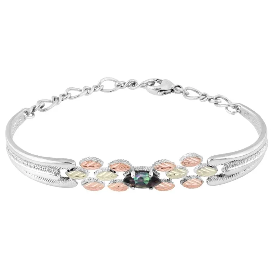 Mystic Fire Topaz - Sterling Silver Black Hills Gold Bracelet
