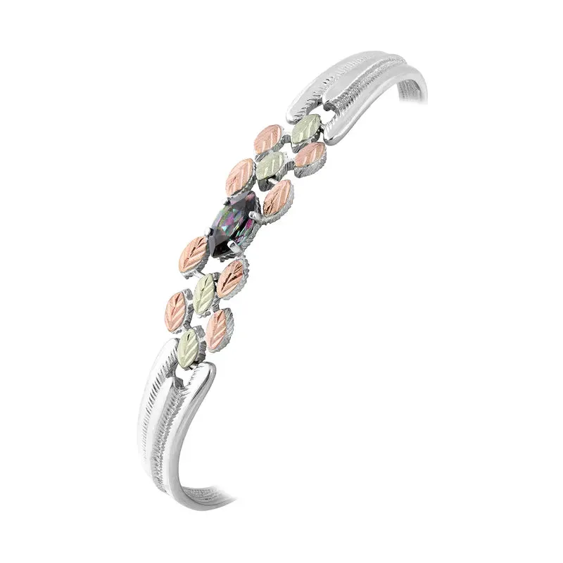 Mystic Fire Topaz - Sterling Silver Black Hills Gold Bracelet