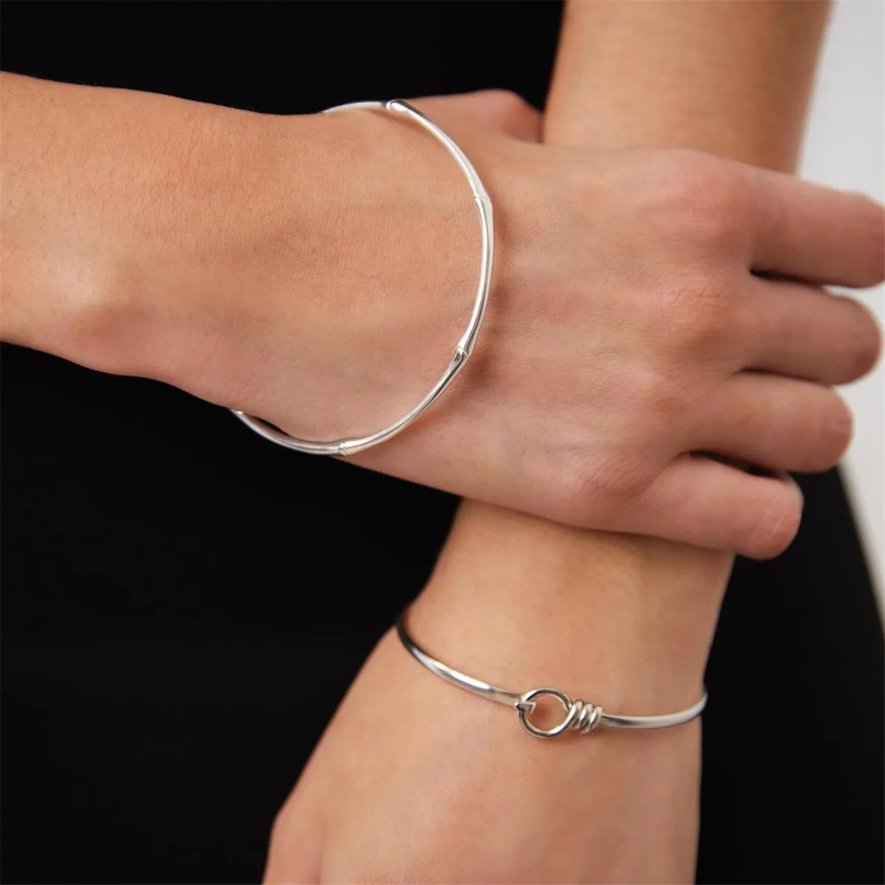 Najo  - Bamboo Solid Sterling silver bangle