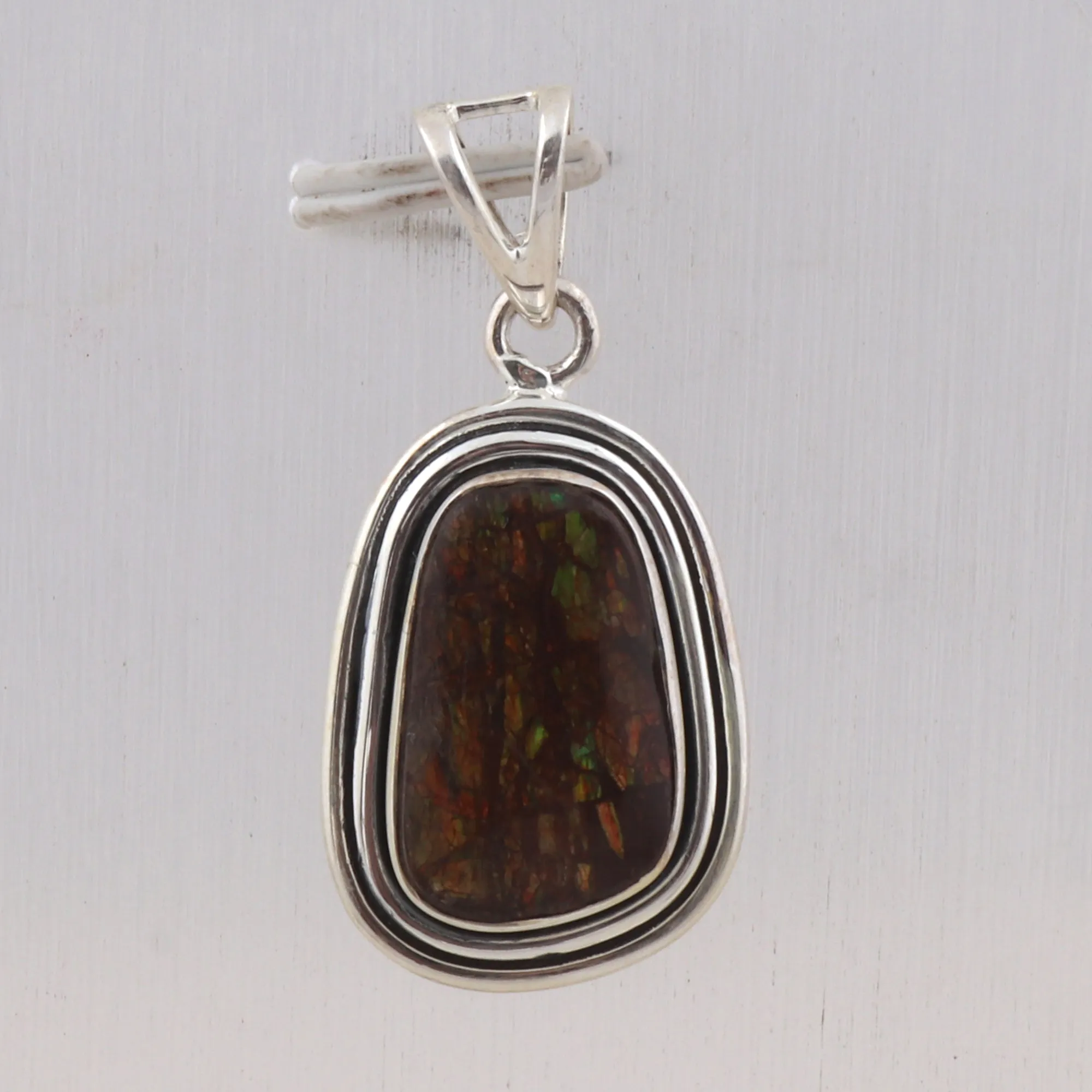 Natural Ammolite Sterling Silver Jewelry Set