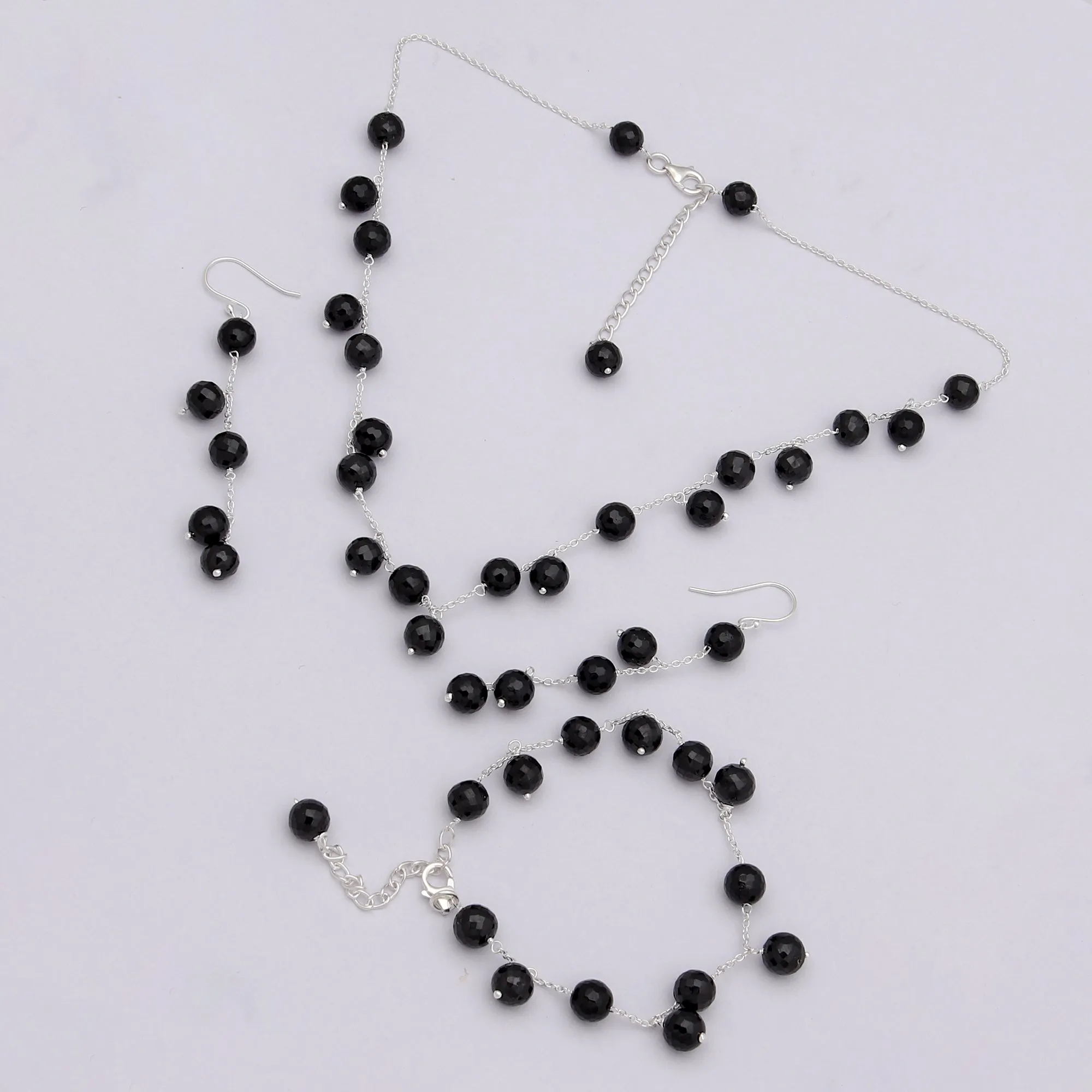 Natural Black Spinal Beads Jewelry Set