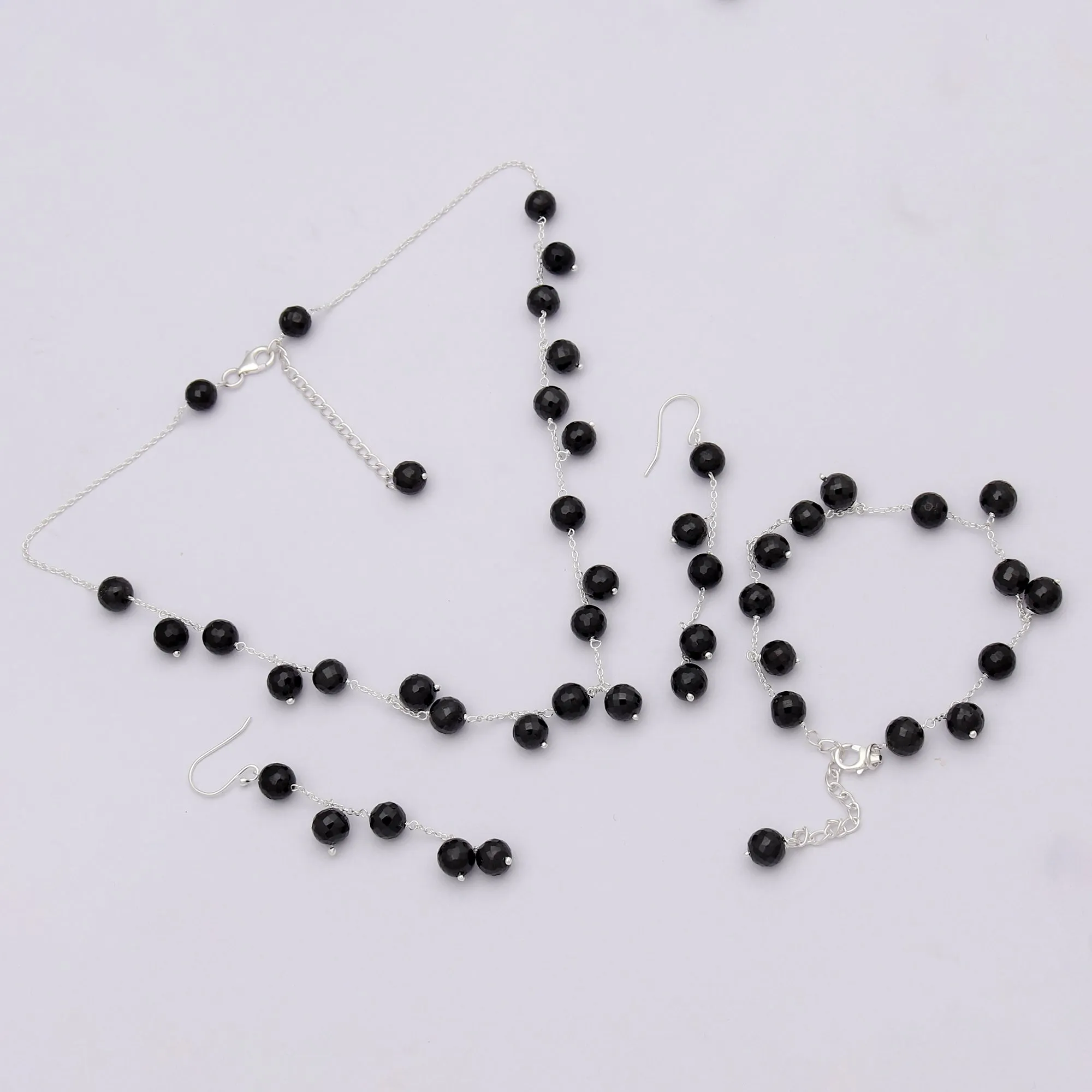 Natural Black Spinal Beads Jewelry Set