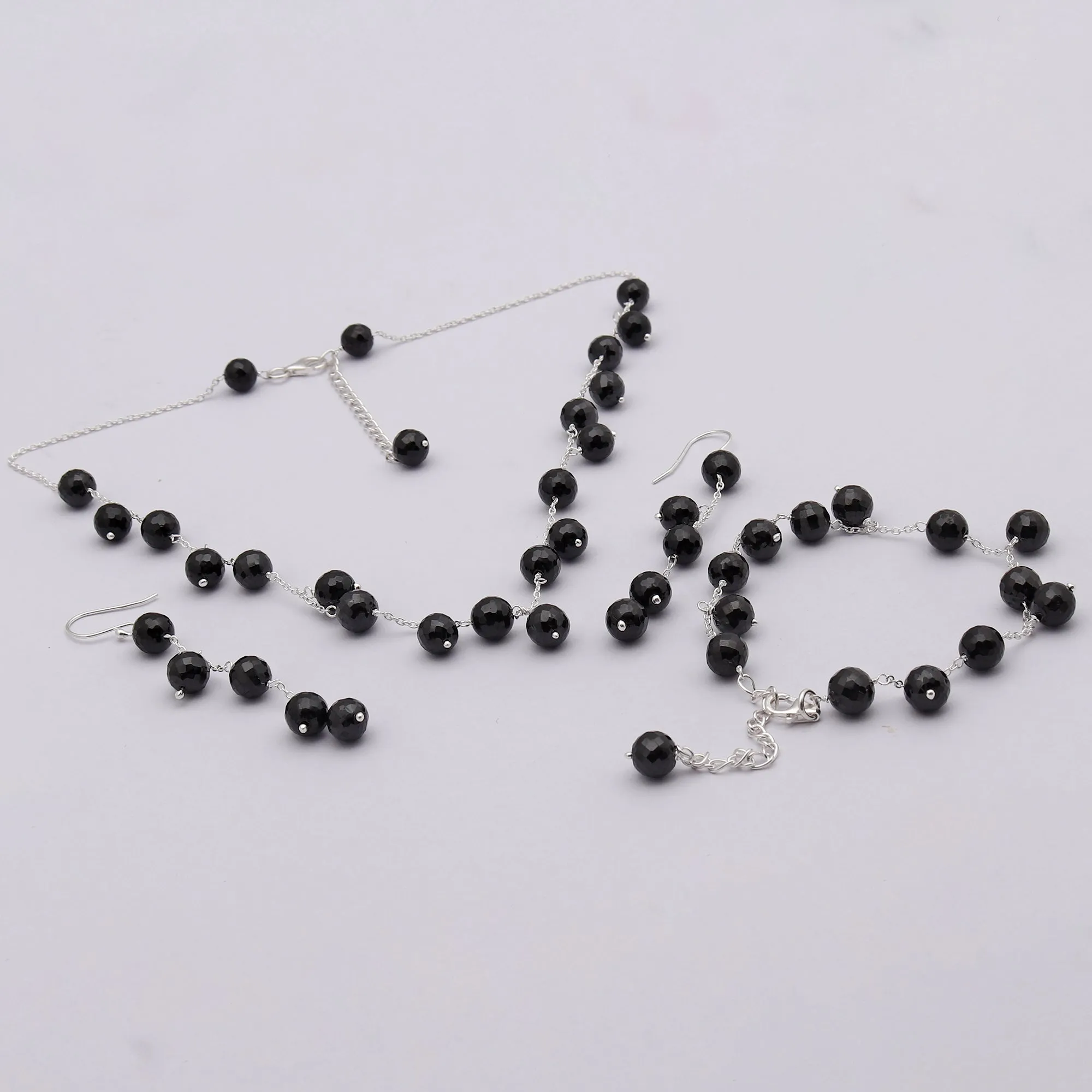 Natural Black Spinal Beads Jewelry Set