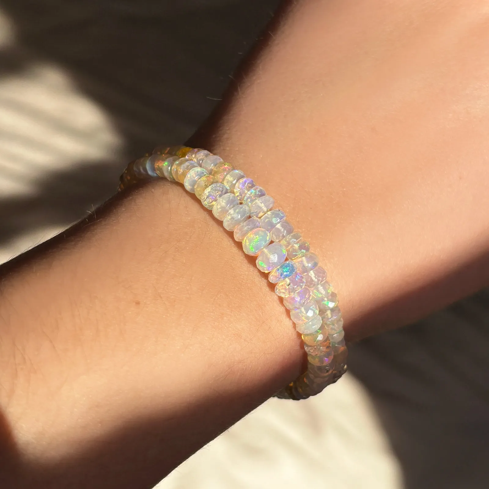 Natural Multi Faceted Opal Bracelet