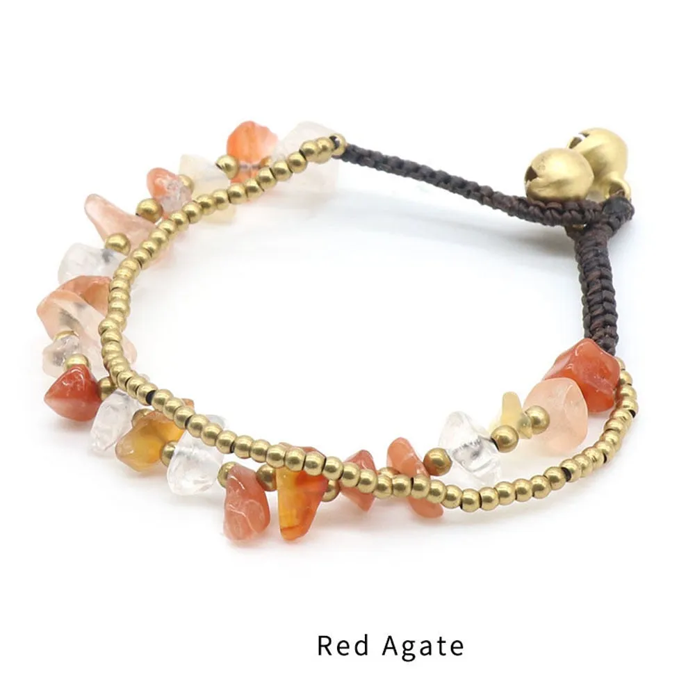 Natural Stone Chips Agates Bracelet Amethysts Crystal