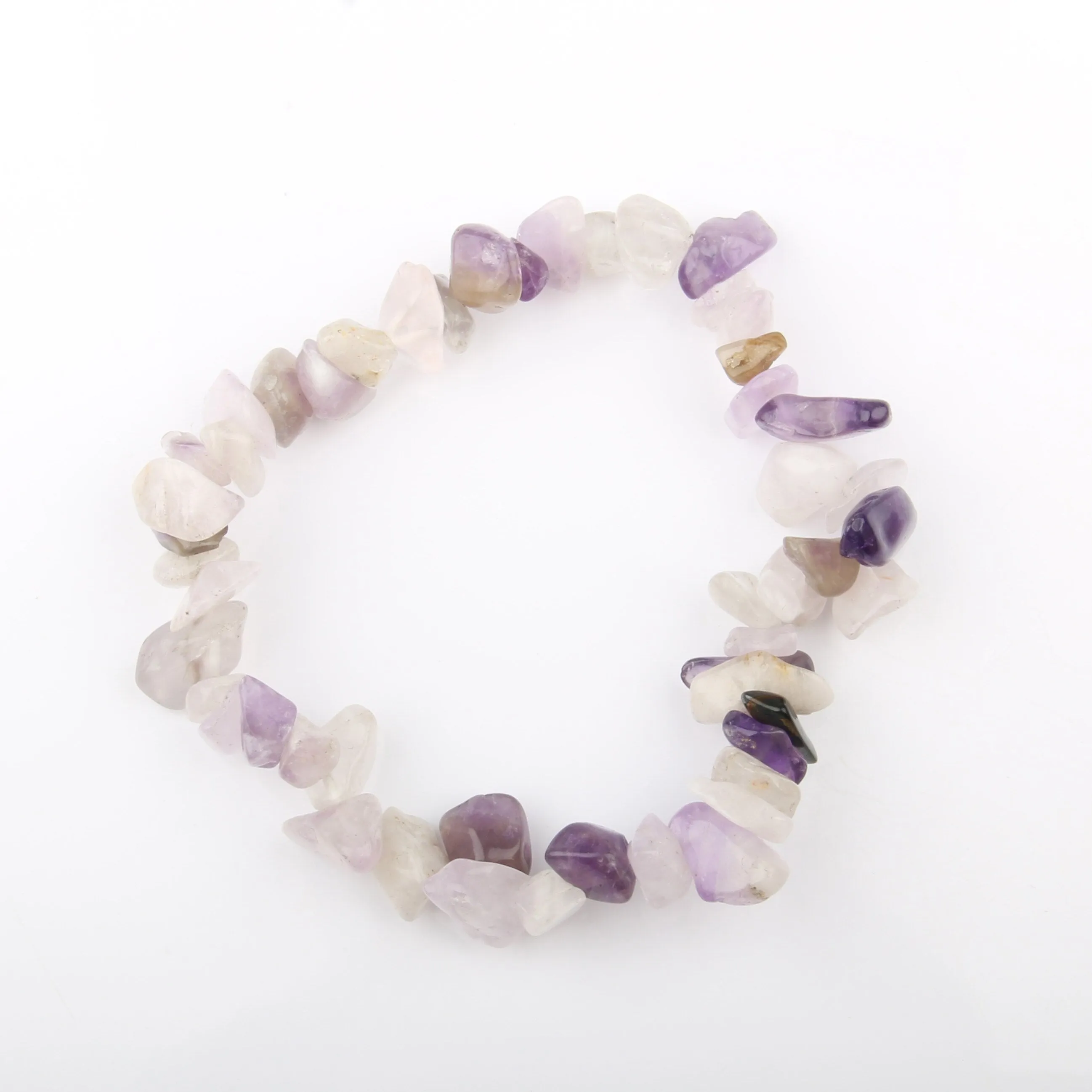 Natural Stone Chips Agates Bracelet Amethysts Crystal
