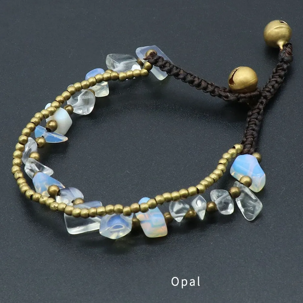 Natural Stone Chips Agates Bracelet Amethysts Crystal