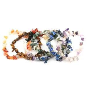 Natural Stone Chips Agates Bracelet Amethysts Crystal