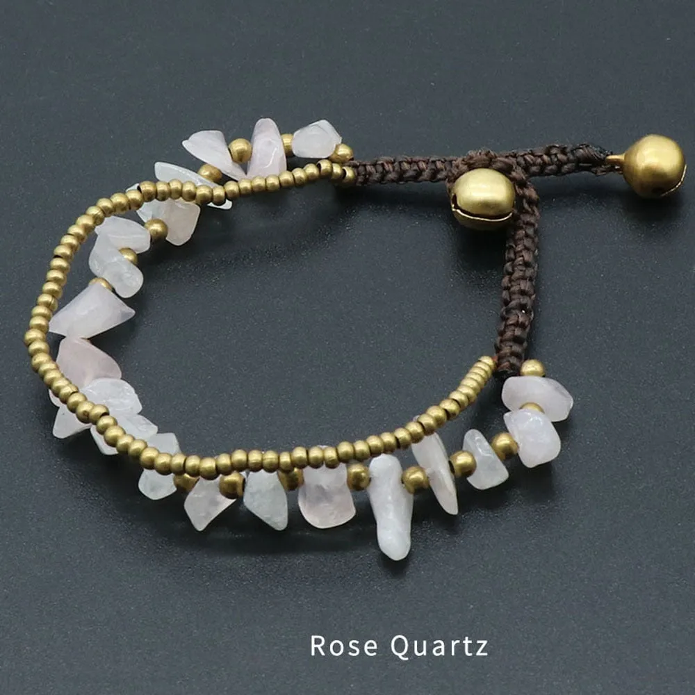 Natural Stone Chips Agates Bracelet Amethysts Crystal