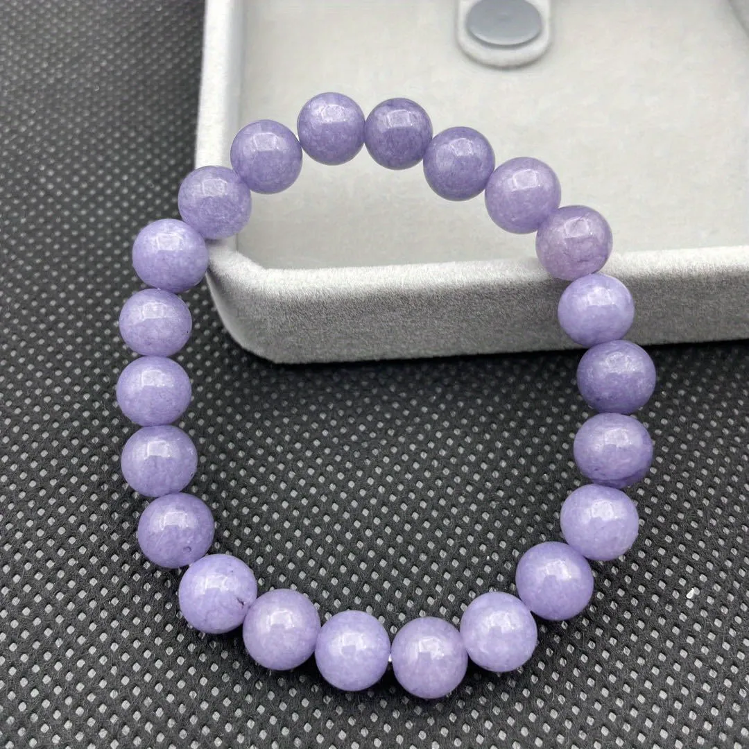 Natural Stone Lavender Emerald Crystal Bead Bracelet