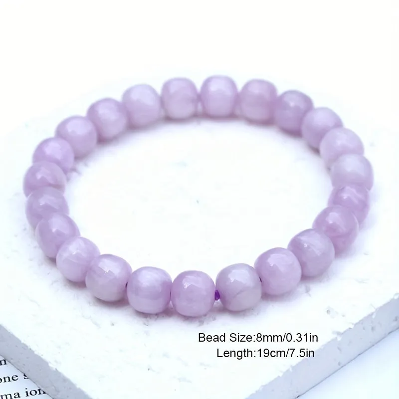 Natural Stone Lavender Emerald Crystal Bead Bracelet