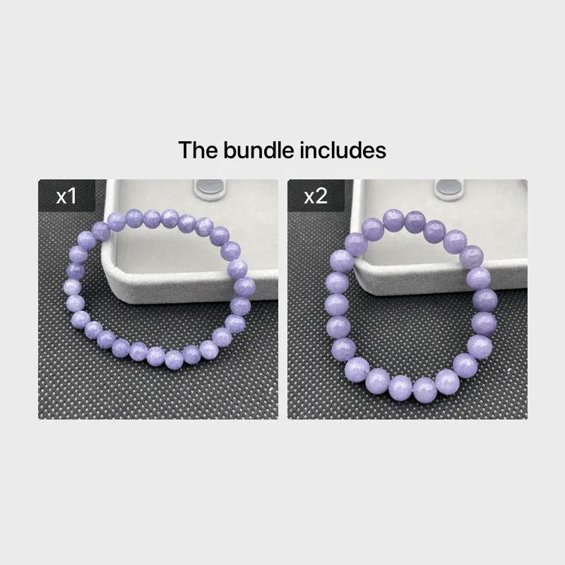 Natural Stone Lavender Emerald Crystal Bead Bracelet